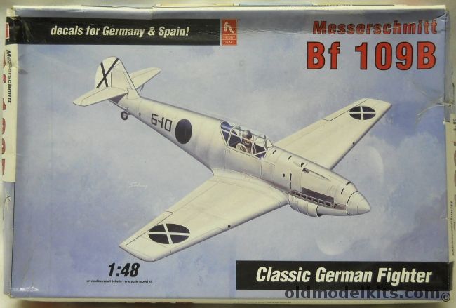 Hobby Craft 1/48 Messerschmitt Bf-109B - Luftwaffe 6/JG 132 Circa 1937 Or Condor Legion Spanish Civil War, HC1566 plastic model kit