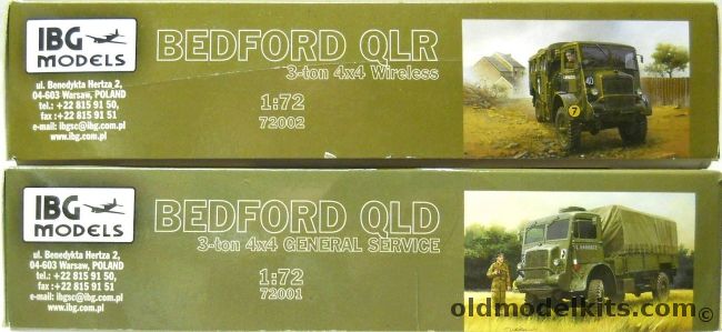 IBG 1/72 TWO Bedford QLR 3 Ton 4x4 Wireless / Beford QLD General Service, 72002 plastic model kit