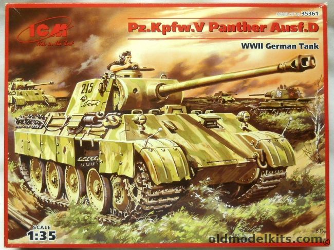 ICM 1/35 Pz.Kpfw.V Panther Ausf. D - With Kagero Mini Top Colors Panther In Attack & Defense With Decals, 35361 plastic model kit