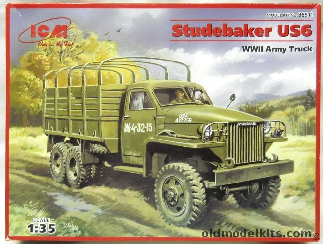 ICM 1/35 Studebaker US6 - WWII Army Truck - USA England 1944 / Czech Army May 1945 / USSR Ukrainian Front May 1945 / 1st Polish Army Germany May 1945, 35511 plastic model kit
