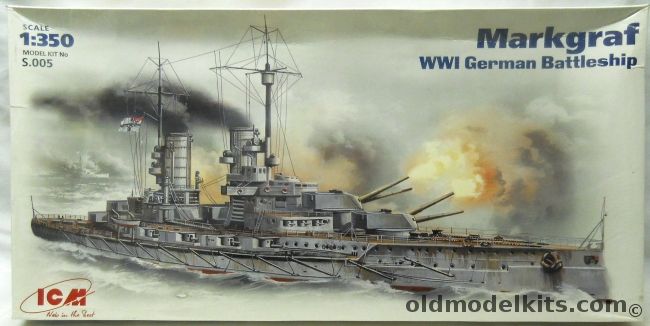 ICM 1/350 Markgraf Battleship -  German Konig Class WWI, S005 plastic model kit