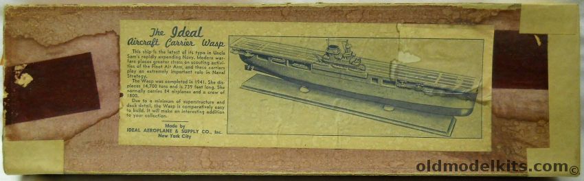 Ideal Aeroplane & Supply CV-7 USS Wasp Aircraft Carrier - 18.5 Inch Long Wooden Ship Model plastic model kit