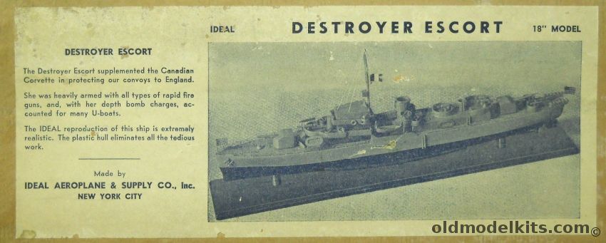 Ideal Aeroplane & Supply Destroyer Escort (1945) - 18 Inches Long, 1505 plastic model kit