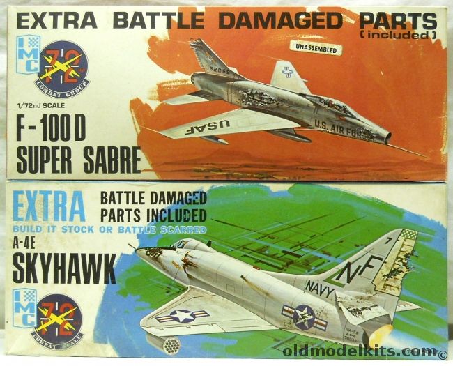 IMC 1/72 A-4 Skyhawk Battle Damaged /  F-100D Super Sabre Battle Damaged, 485 plastic model kit