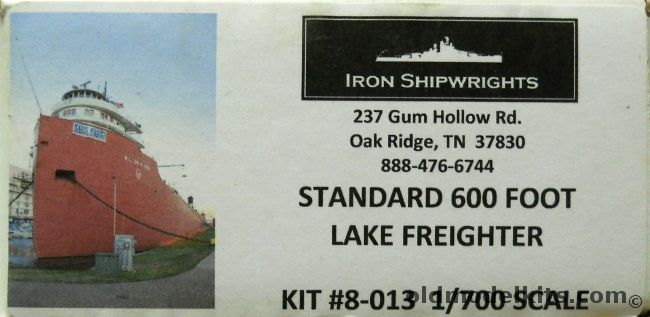 Iron Shipwrights 1/72 1910-1920 Standard 600 Footer Great Lakes Bulk Carrier - Freighter, 8-013 plastic model kit