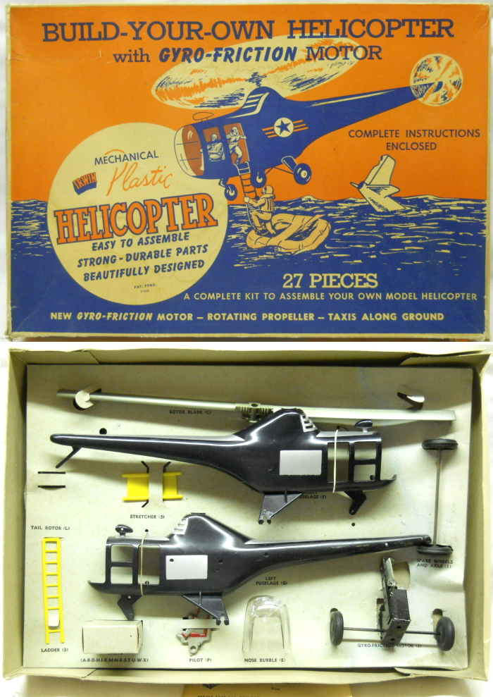 Irwin Sikorsky Helicopter With Gyro Friction Motor, 692 plastic model kit