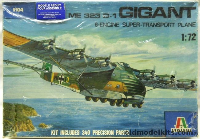 Italeri 1/72 Messerschmitt Me-323 D-1 Gigant - Six Engine Super-Transport Plane, 104 plastic model kit