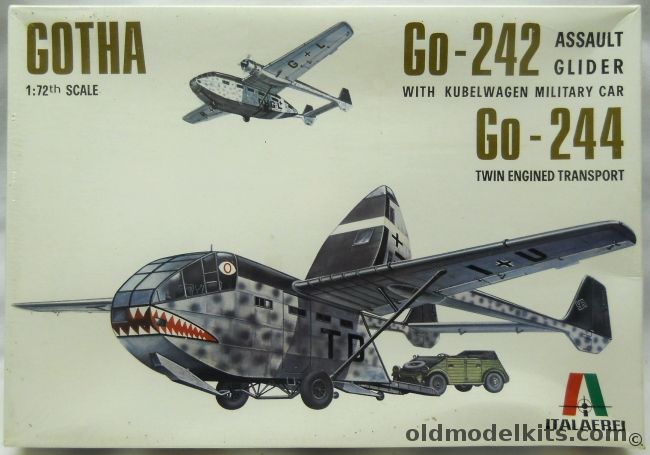Italaerei 1/72 Gotha Go-242 Assult Glider with Kubelwagen or Go-244  Twin Engine Transport, 111 plastic model kit