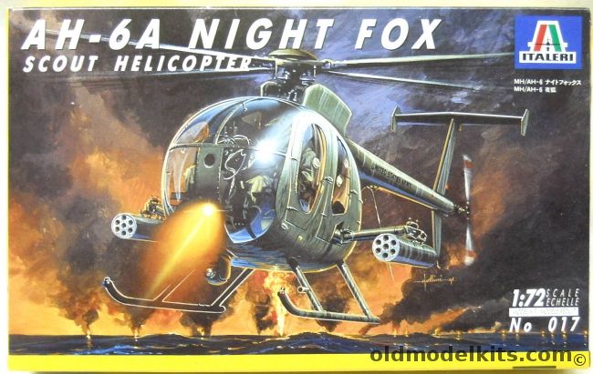 Italeri 1/72 THREE AH-6A Night Fox - Scout Helicopter Military Hughes 500, 017 plastic model kit