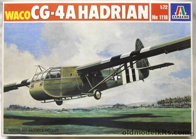 Italeri 1/72 Waco CG-4A Assault Glider or British Hadrian D-Day Invasion Glider, 1118 plastic model kit