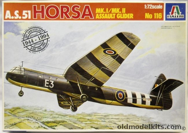 Italeri 1/72 AS-51 Horsa MkI / Mk.II Assault Glider - (AS51), 116 plastic model kit
