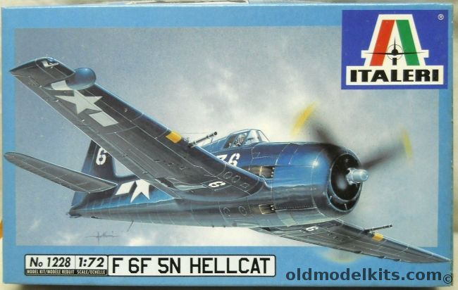 Italeri 1/72 TWO Grumman F6F 5N Hellcat - USS Charlestown August 1945 / USS Independence September 1944, 1228 plastic model kit