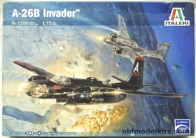 Italeri 1/72 A-26B Invader - 89 BS Philippines 1945 / 8 BS 3 BG Atsugi Japan 1947 / 13 BS 3 BG Japan Korean War 1951 (Markings For Two Different Aircraft From This Squadron), 1358 plastic model kit
