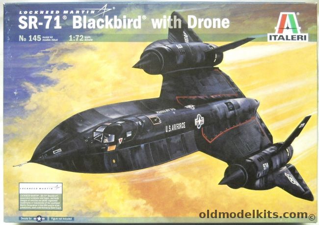 Italeri 1/72 SR-71 Blackbird With Drong - SR-71A Or SR-71B Blackbird With D-21 Drone, 145 plastic model kit