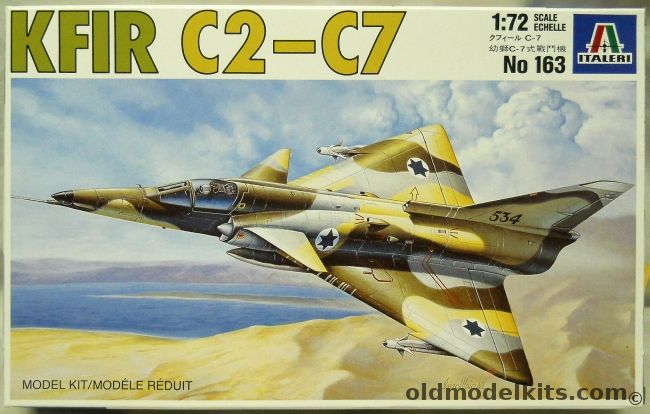 Italeri 1/72 TWO Kfir C2-C7 Lion Cub -  (C-2), 163 plastic model kit