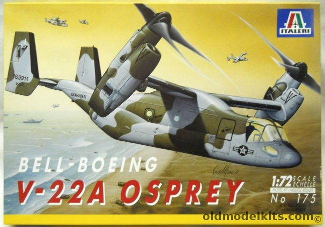 Italeri 1/72 Bell-Boeing V-22A Osprey - US Marines / Air Force / Navy, 175 plastic model kit