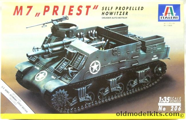 Italeri 1/35 M7 Priest Self Propelled Howitzer - USA / Great Britain / Germany, 206 plastic model kit