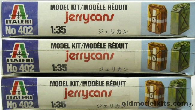 Italeri 1/35 THREE Jerry Cans - 36 Cans Per Box / 72 Cans Total, 402 plastic model kit