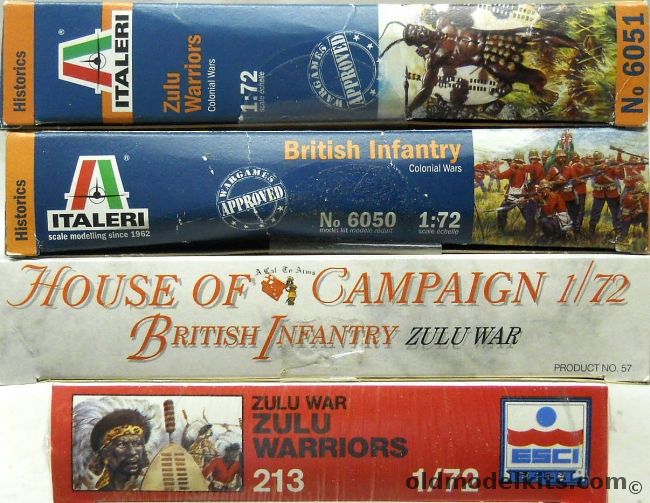 ESCI 1/72 Zulu Warriors / British Infantry Colonial Wars / House of Campaign British Infantry Zulu War / ESCI Zulu War Zulu Warriors, 6051 plastic model kit