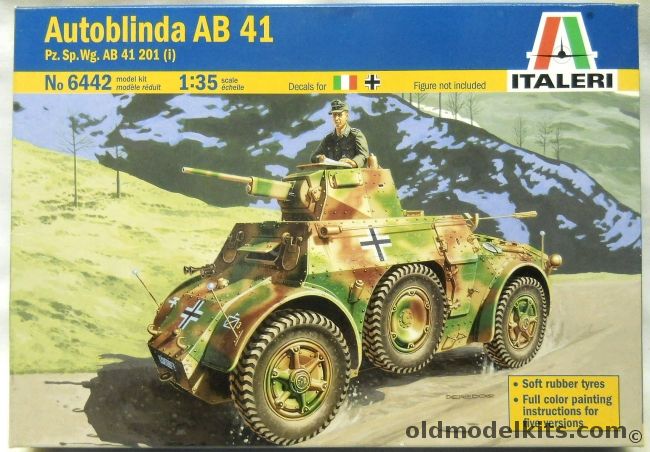 Italeri 1/35 Autoblinda AB 41 - Pz.Sp.Wg.AB 41 201(i) Armored Car, 6442 plastic model kit