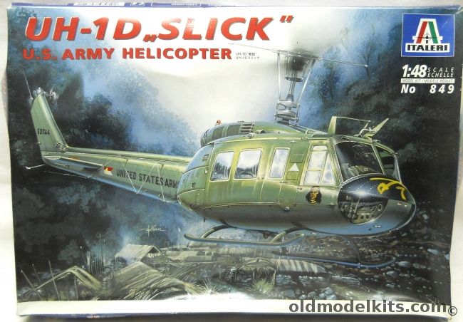 Italeri 1/48 UH-1D Slick Huey - US Army 7/1st Cavalry Vietname 1970 / Australia RAAF No. 9 Sq Vietnam 1970 / German Army Bukeburg 1992, 849 plastic model kit