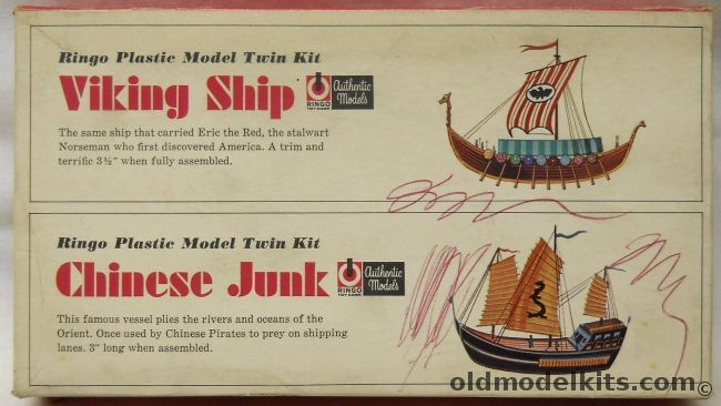 ITC Viking Ship And Chinese Junk - Precision Miniatures - Ringo Issue, C512-50 plastic model kit