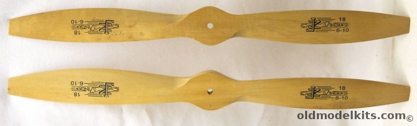 J Zinger Products TWO 18-6-10 Wood Propellers NOS - JZ - Bagged plastic model kit