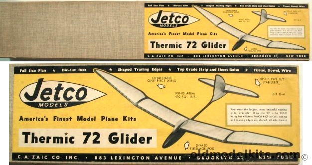 Jetco Thermic 72 Glider - 72 inch Wingspan for RC or Tow Launch, G4 plastic model kit