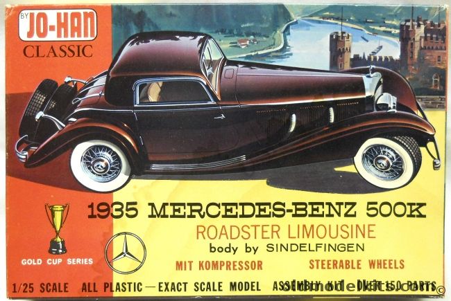 Jo-Han 1/25 1935 Mercedes Benz 500K Roadster Limousine Sindelfingen Body, GC-1135 plastic model kit