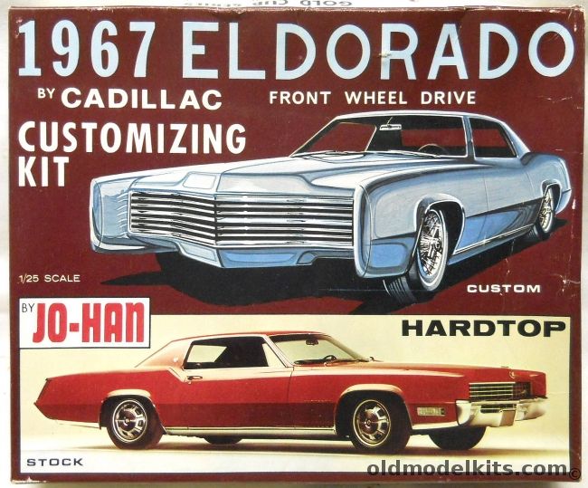 Jo-Han 1/25 1967 Cadillac Eldorado Hardtop Customizing Kit - Stock / Custom, C-1867-200 plastic model kit