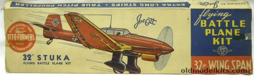 Joe Ott Stuka Ju-87 Battle Plane Kit - 32 Inch Wingspan Flying Wood Aircraft plastic model kit