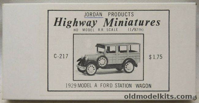 Jordan Products 1/87 1929 Model A Ford Station Wagon - HO Scale, C-217 plastic model kit