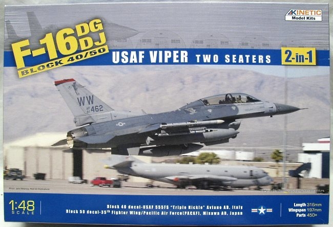Kinetic 1/48 F-16DG/DJ Block 40/50 USAF Viper - With Many Aftermarket Parts - F-16DJ  F-16DJ (Falcon) - USAF 555FS 'Triple Nickel' Aviano AB Italy / 35th FW PACEF Misawa AB Japan, K48005 plastic model kit