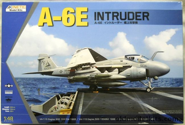 Kinetic 1/48 A-6E Intruder With Aftermarket Detail Sets - VA-115 Eagles #500 1995 / #500 1996 / #501 1995, K48023 plastic model kit