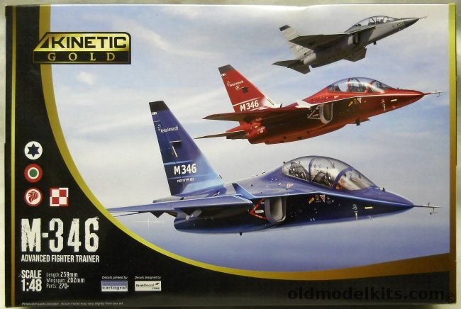 Kinetic 1/48 M-346 Advanced Fighter Trainer - Gold Issue - Prototype 001 / Initial Production Aircraft SN00 / Israeli  Air Force / Singapore Air Force / Poland Air Force / Italian Air Force, K48063 plastic model kit
