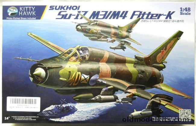 Kitty Hawk 1/48 Sukhoi Su-17 M3/M4 Fitter-K - Black Sea Fleet Crimea January 1998 / Ukraine Air Force / Afghanistan 1988 / Bagram Afghanistand May 1988 / Red 50 / Red 95 / 886th ORAP 15th VA Afghanistan War, KH80144 plastic model kit