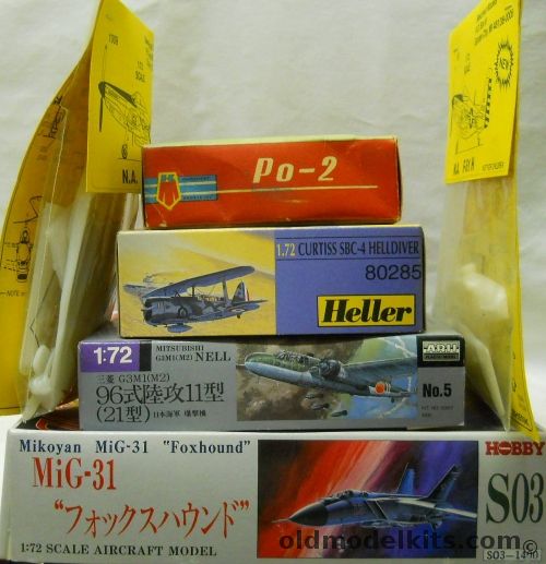 KP 1/72 Polikarpov PO-2 / TWO Beechnut Models F-51H / Heller Curtiss SBC-4 Helldiver / Arii G3M1 Nell / Hobby Mig-31 Foxhound plastic model kit