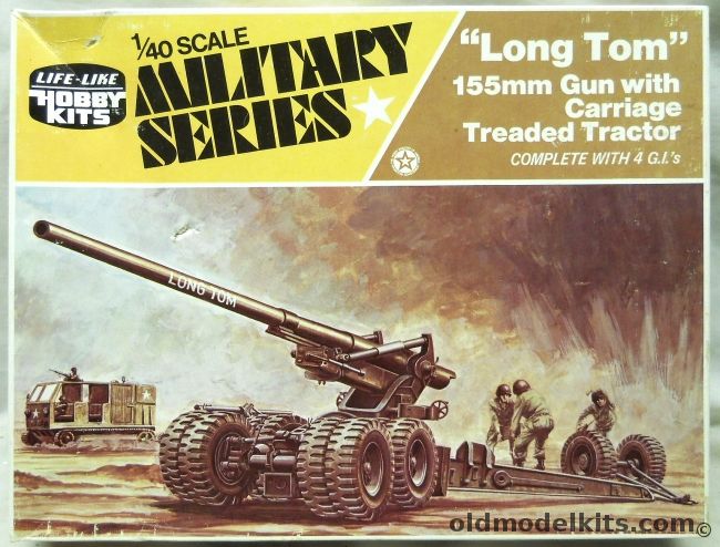 Life-Like 1/40 Long Tom 155mm Gun with Carriage and High Speed Tractor - (ex Adams / Revell), 09660 plastic model kit