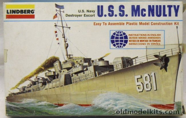 Lindberg 1/535 USS McNulty DE581 Destroyer Escort, 1107 plastic model kit