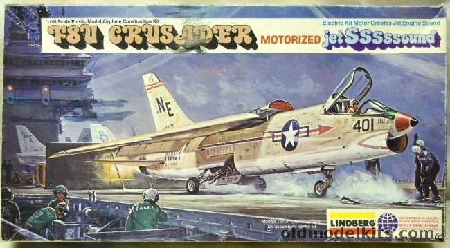 Lindberg 1/48 F8U  Crusader Motorized - With Jet Sound - (F-8U / F-8A), 2507M plastic model kit