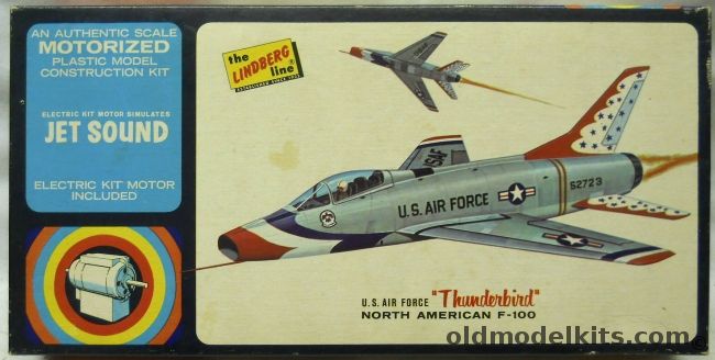 Lindberg 1/48 F-100 Super Sabre USAF Thunderbirds Motorized Jet Sound, 3103M-150 plastic model kit