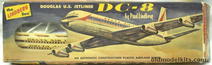 Lindberg 1/231 Douglas DC-8 Delta Air Lines - Cellovision Issue, 453-49 plastic model kit