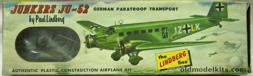 Lindberg 1/160 Junkers Ju-52 - German Paratroop Transport - Cellovision Issue, 457-49 plastic model kit