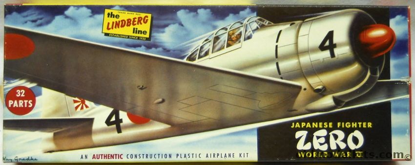 Lindberg 1/48 Japanese Fighter Zero -Mitsubishi A5M2, 514-79 plastic model kit