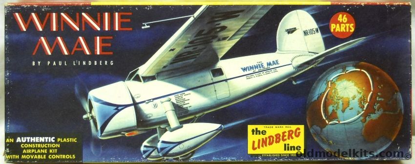 Lindberg 1/48 Lockheed Vega Winnie Mae  - Post's Round the World Record Setting Aircraft, 533-98 plastic model kit