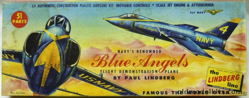 Lindberg 1/48 Grumman F11F-1 Blue Angels -  (F11F1), 541-98 plastic model kit