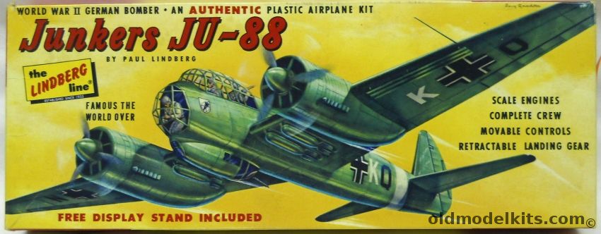 Lindberg 1/64 Junkers JU-88, 545-100 plastic model kit