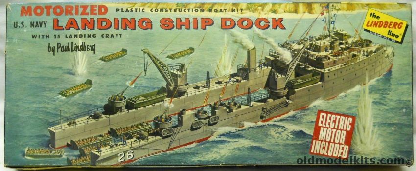 Lindberg 1/288 Landing Ship Dock Motorized - US Navy LSD With 15 Landing Craft - Cellovision Issue, 721M-298 plastic model kit