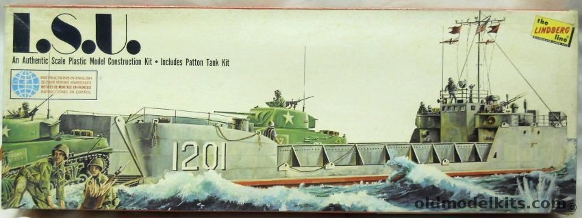 Lindberg 1/100 LSU Landing Ship Utility - With Patton Tank, 7320 plastic model kit