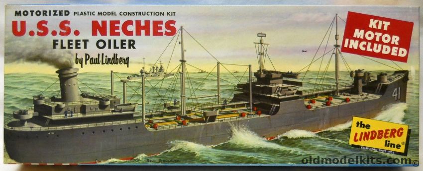 Lindberg 1/520 USS Neches Fleet Oiler - Motorized - (AO-47 USS Neches - Mattaponi Class), 775M-100 plastic model kit